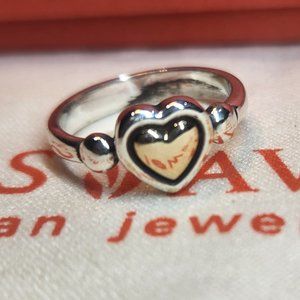 RETIRED James Avery Gold and Silver heart ring. Size 7
